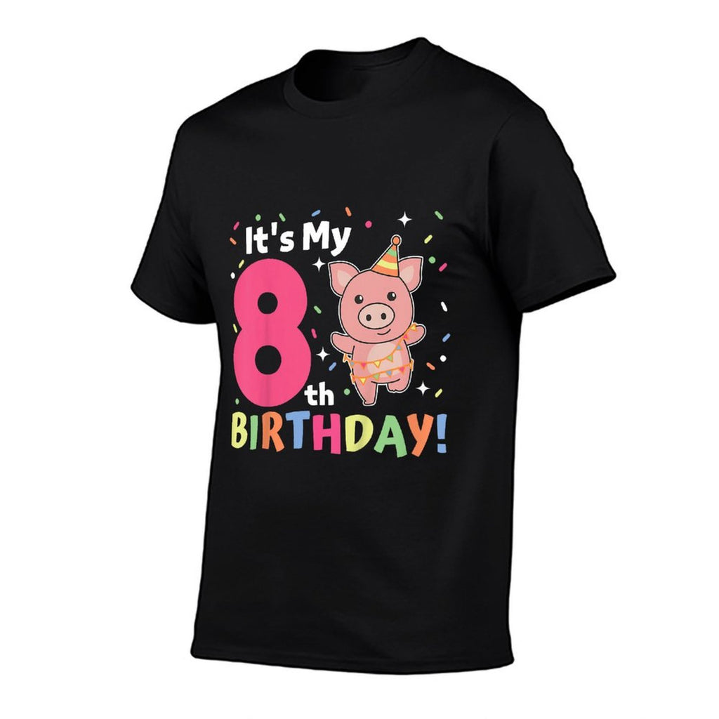 Kids 8th Birthday Pig For Children Eight Years Old  Versatile T-Shirt