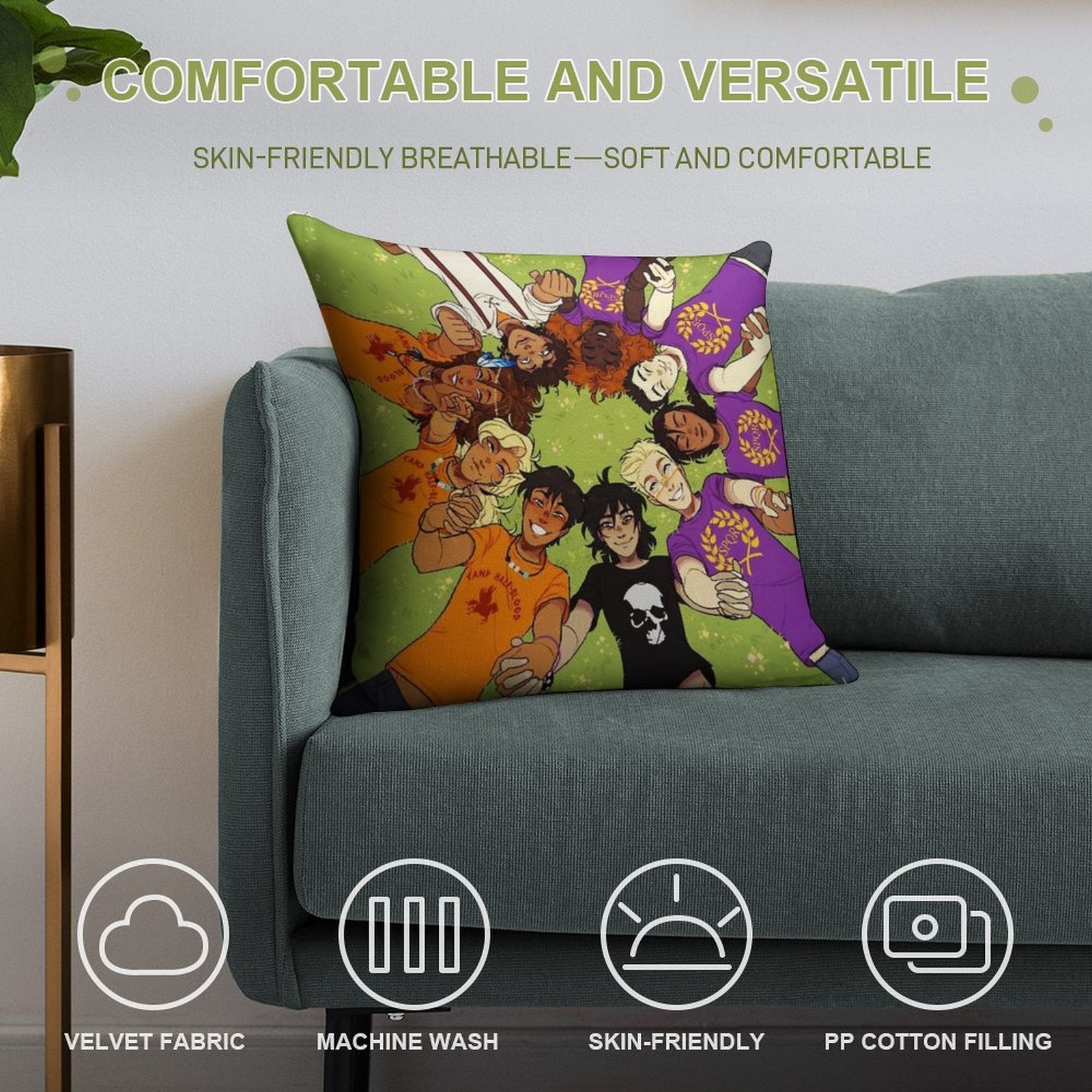 Olympus Heroes Soft Skin-Friendly Throw Pillow