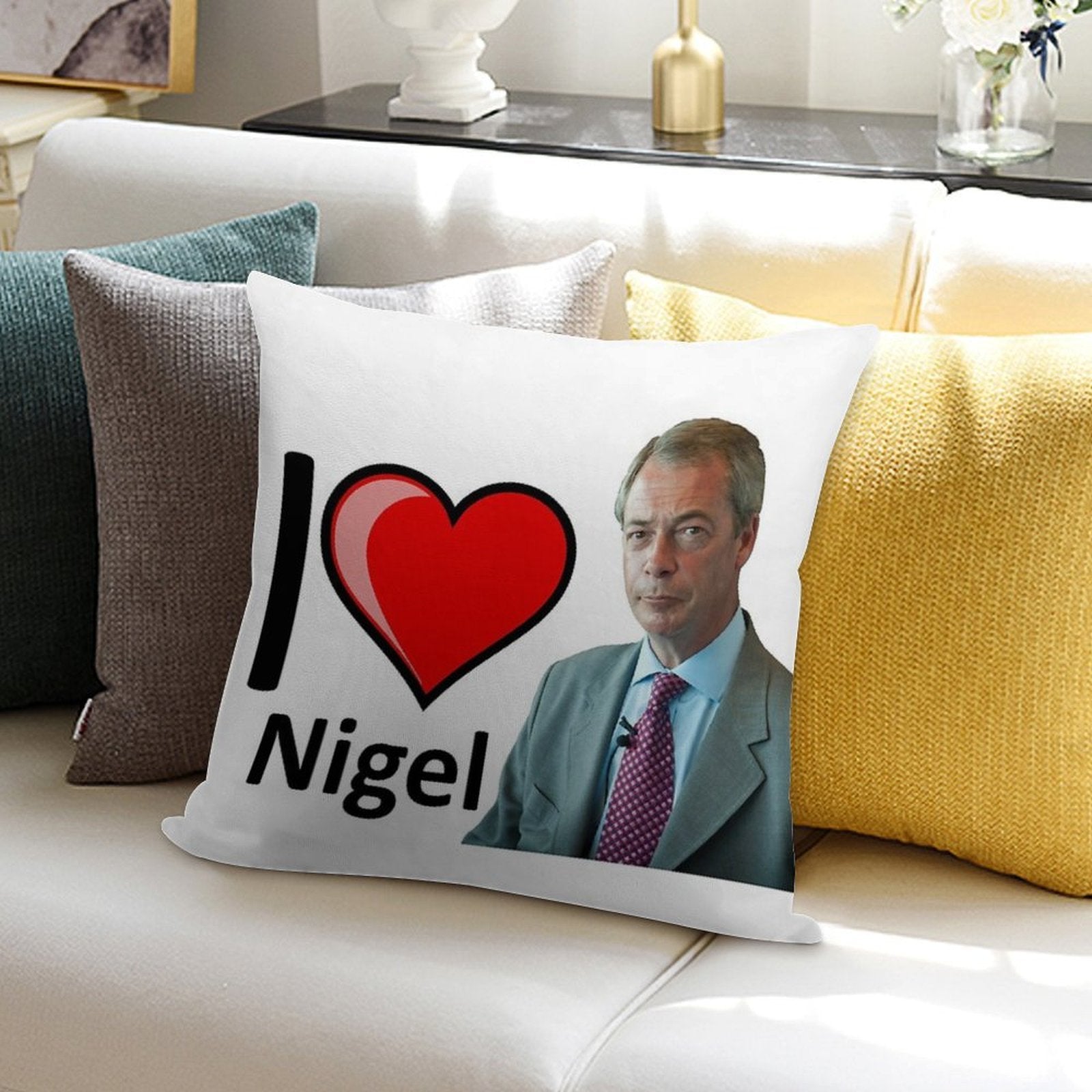 Fantastic I Love Nigel Farage Design Soft Luxury Feel Throw Pillow
