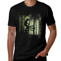Twilight Forest Trail Cyclist BMX Dirtbike Offroad Wheelie  Rolled Sleeves T-Shirt