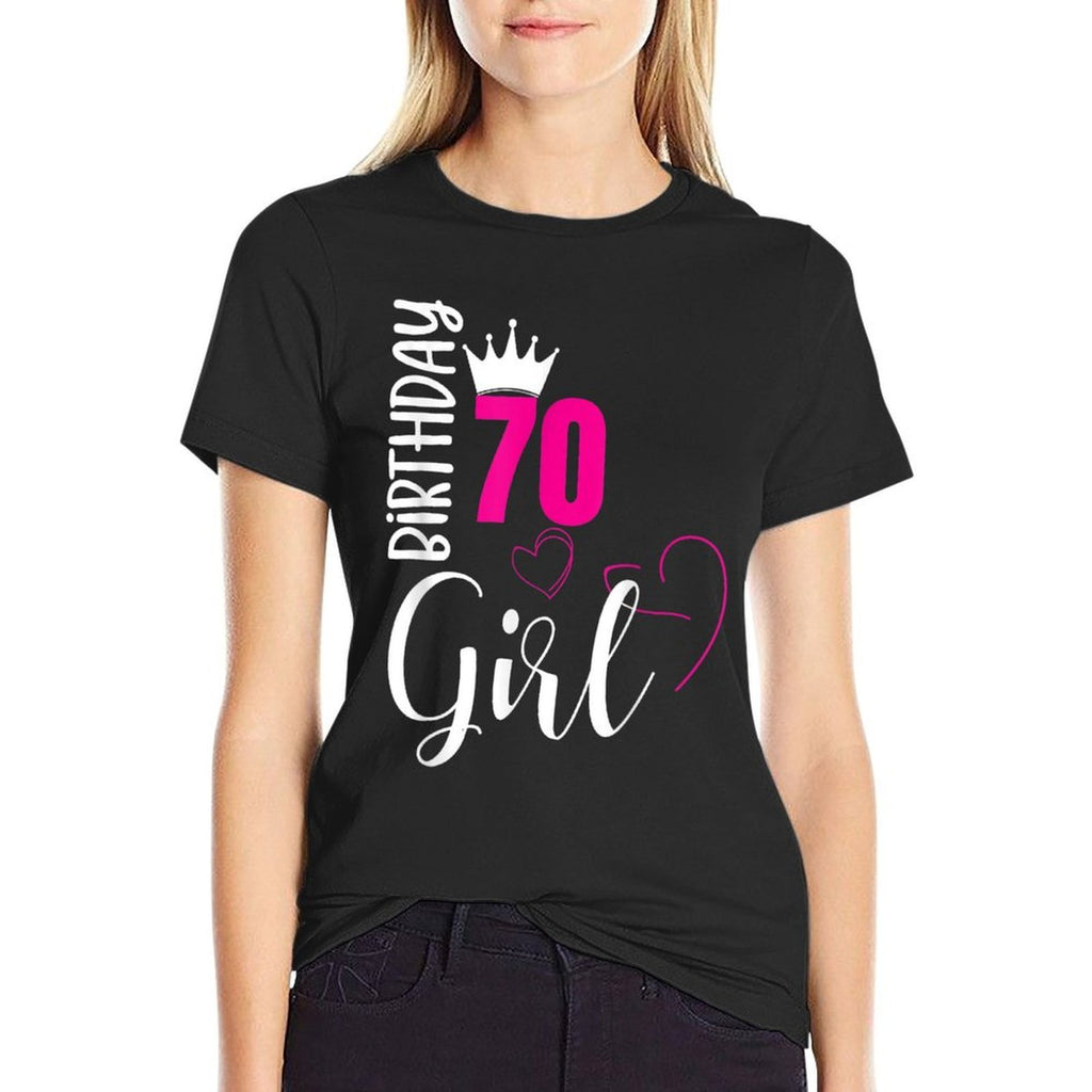 70 Birthday Girl Happy 70th Birthday  Trendy Pattern T-Shirt