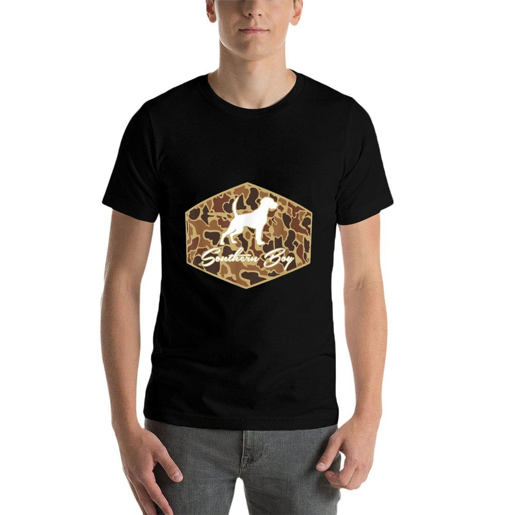 Southern Boy Camouflage Hunting Dog Hello Hunting Season  Relaxed-fit T-Shirt