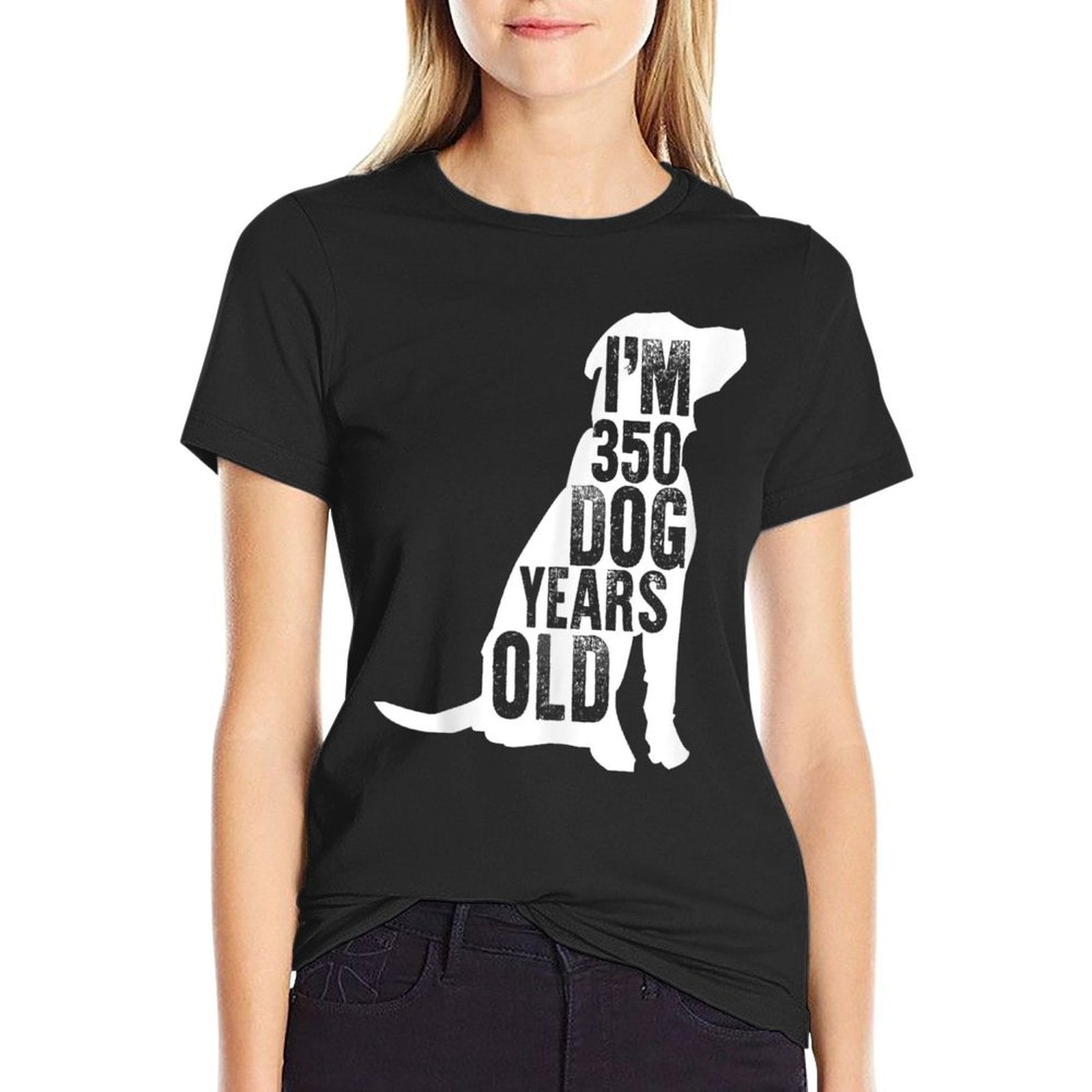 I'm 350 Dog Years Old Funny 50th Birthday Gift  Oversized Silhouette T-Shirt