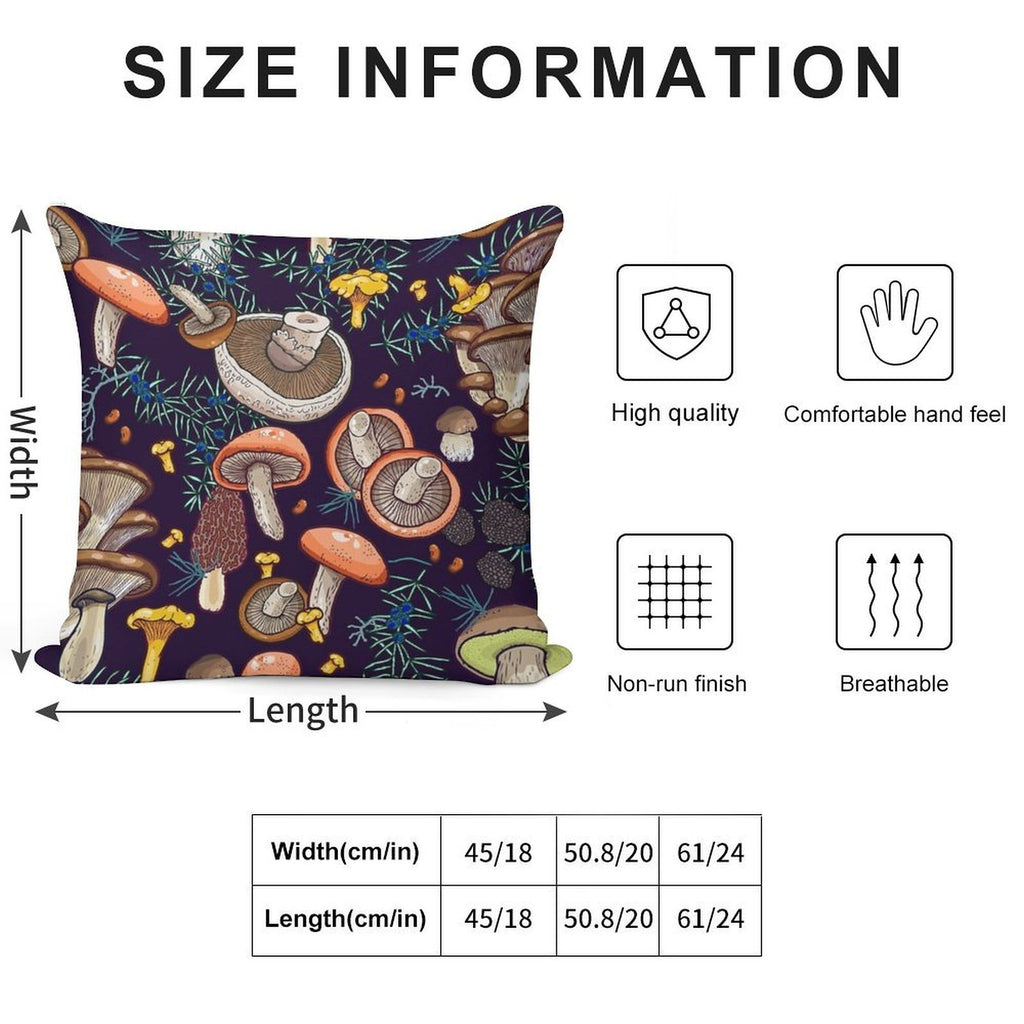 Dark Dream Forest Soft Washable Throw Pillow