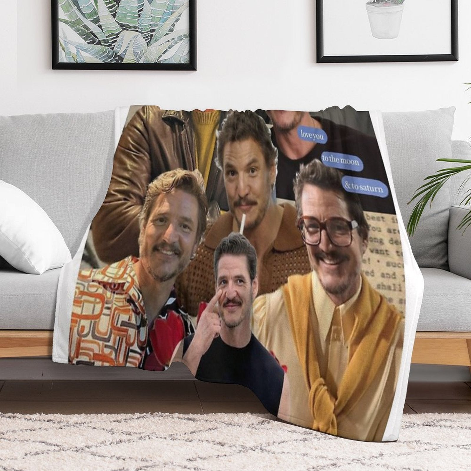 Pedro Pascal Premium Throw Blanket