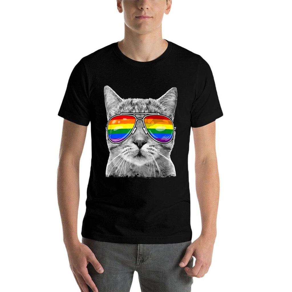 LGBTQ Purride Ally Gay Pride Rainbow Cat Kitten Lover  Durable T-Shirt