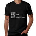 Womens Life Liberty And Chicken Wings 4th of July Patriotic Party  Summer-ready Fabric T-Shirt