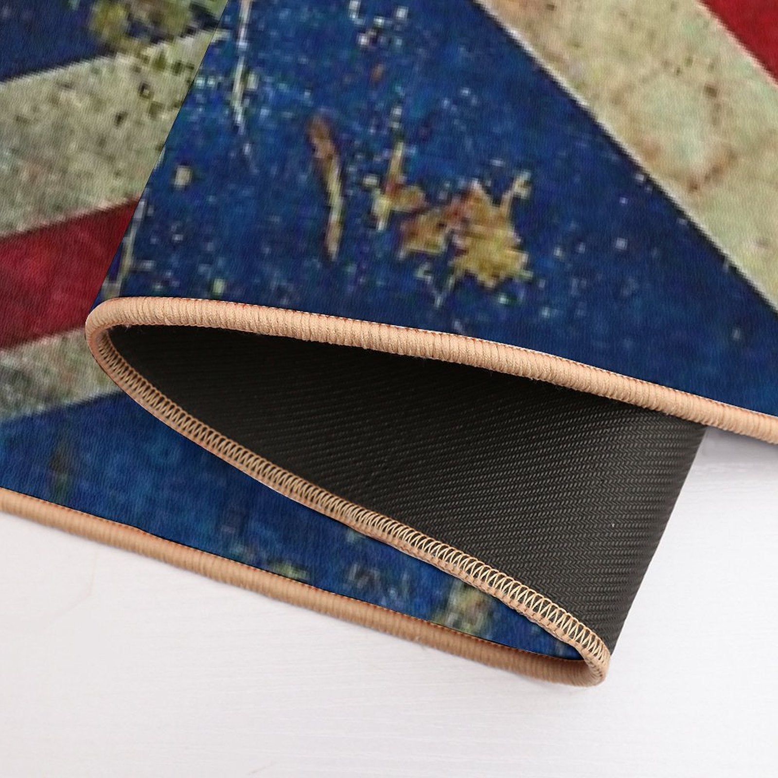 Grunge Union Jack - Scratched Metal Effect  Repositionable Bath Mat
