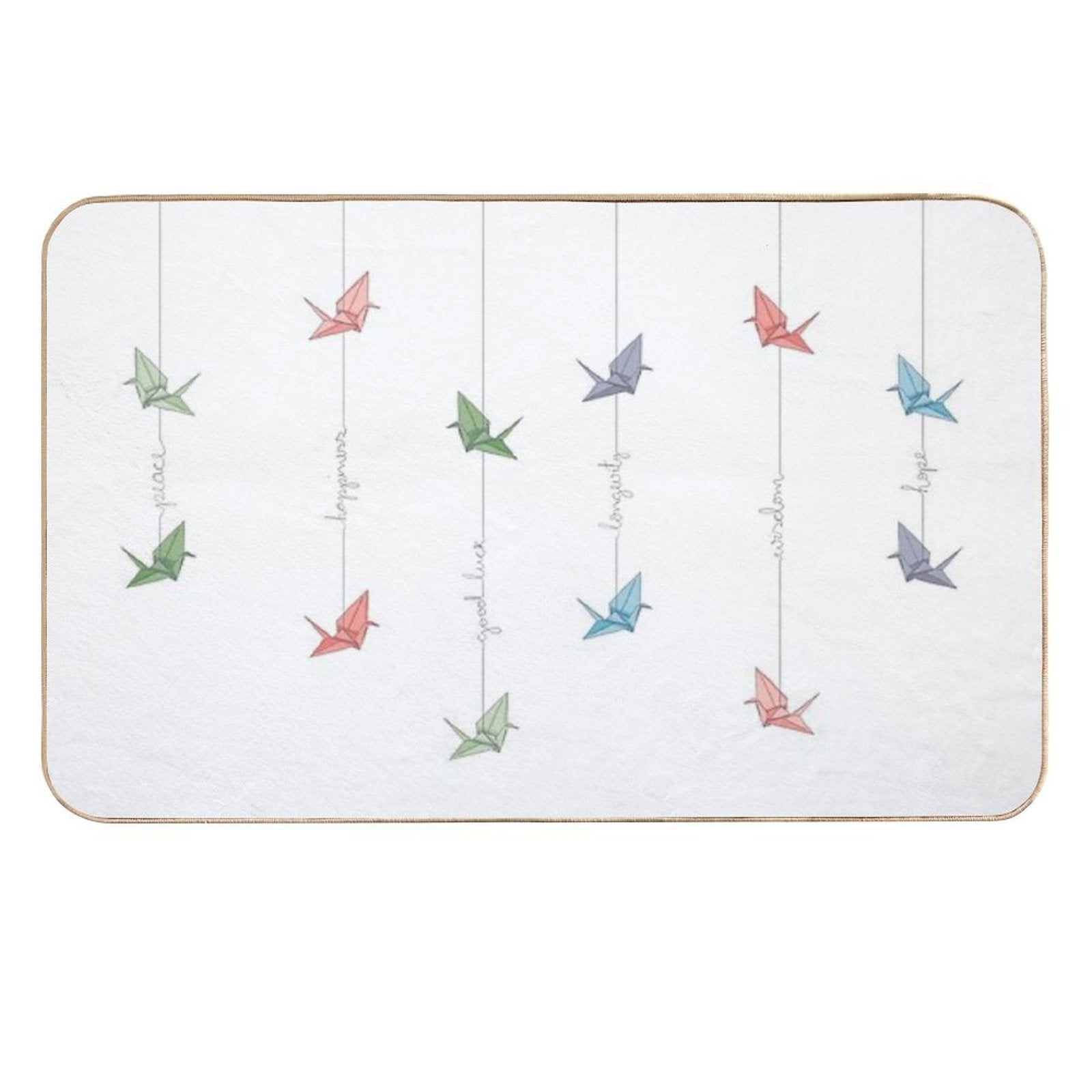 All I Wish for You - Tsuru's Symbolism  Dirt-Trapping Bath Mat