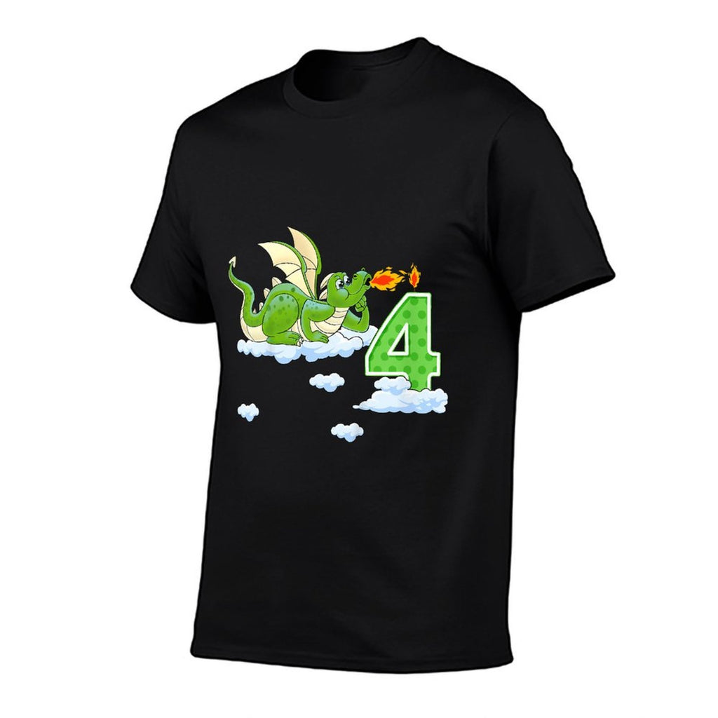 Kids Dragon 4 Year Old Birthday Outfit Boy Knight 4th Birthday  Versatile T-Shirt