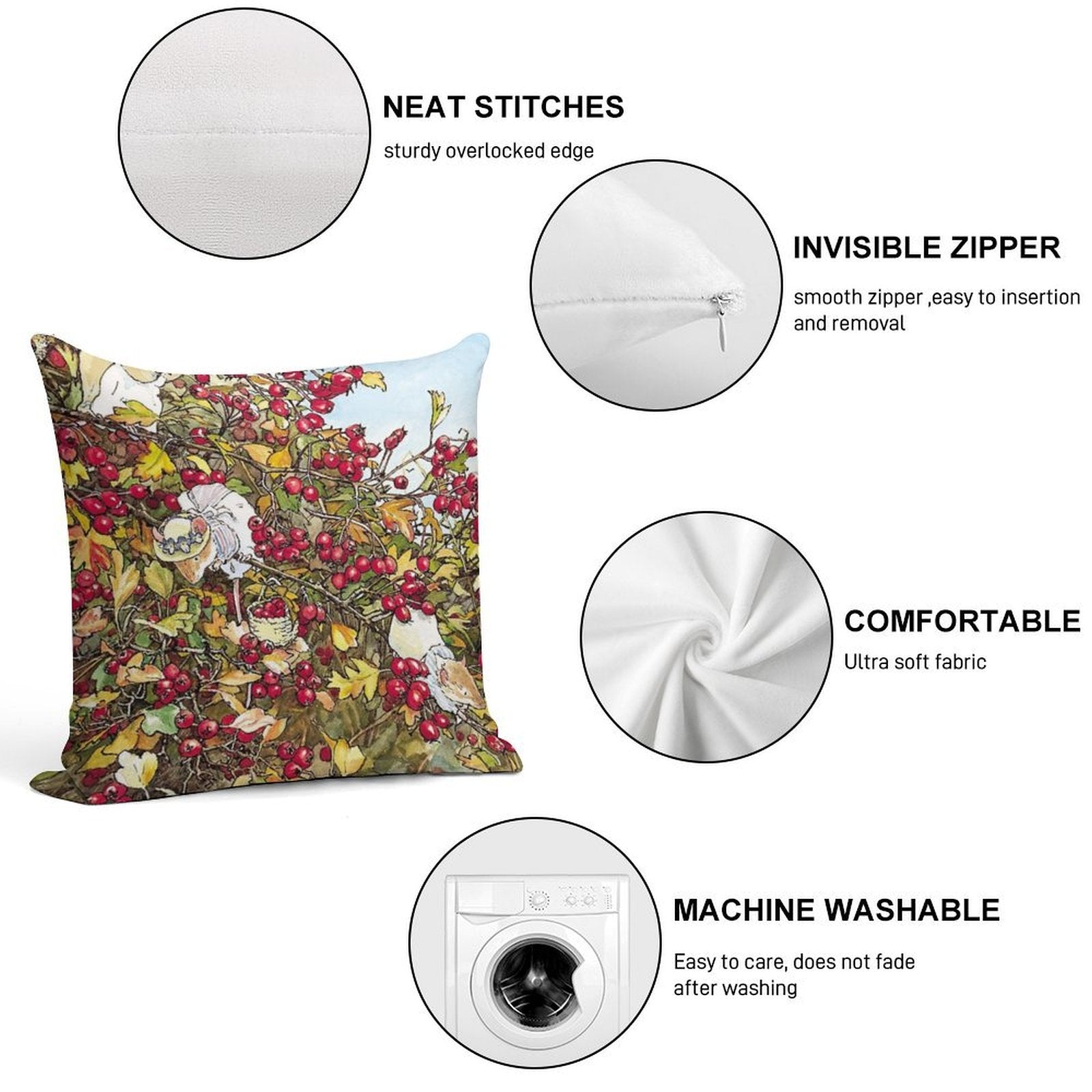 The Blackthorn Bush Soft Shrink-Resistant Throw Pillow