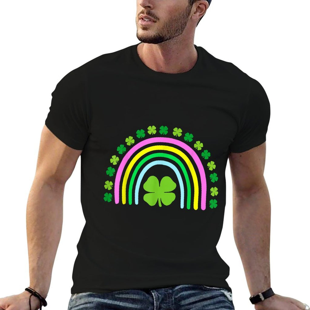 Green Four Leaf Clover Rainbow St Patricks Day  Versatile T-Shirt