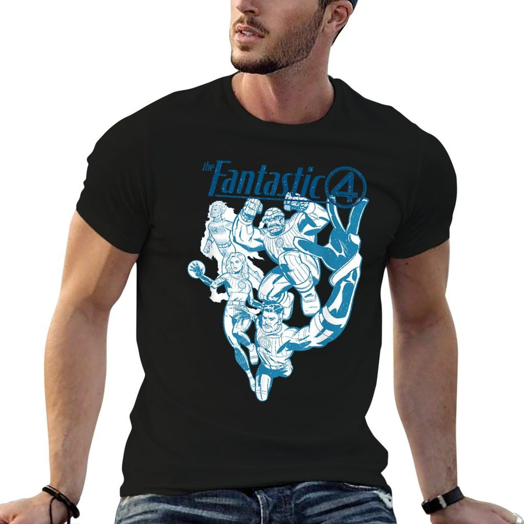 Marvel Fantastic Four First Steps Retro Illustrated Team  Quick-drying T-Shirt