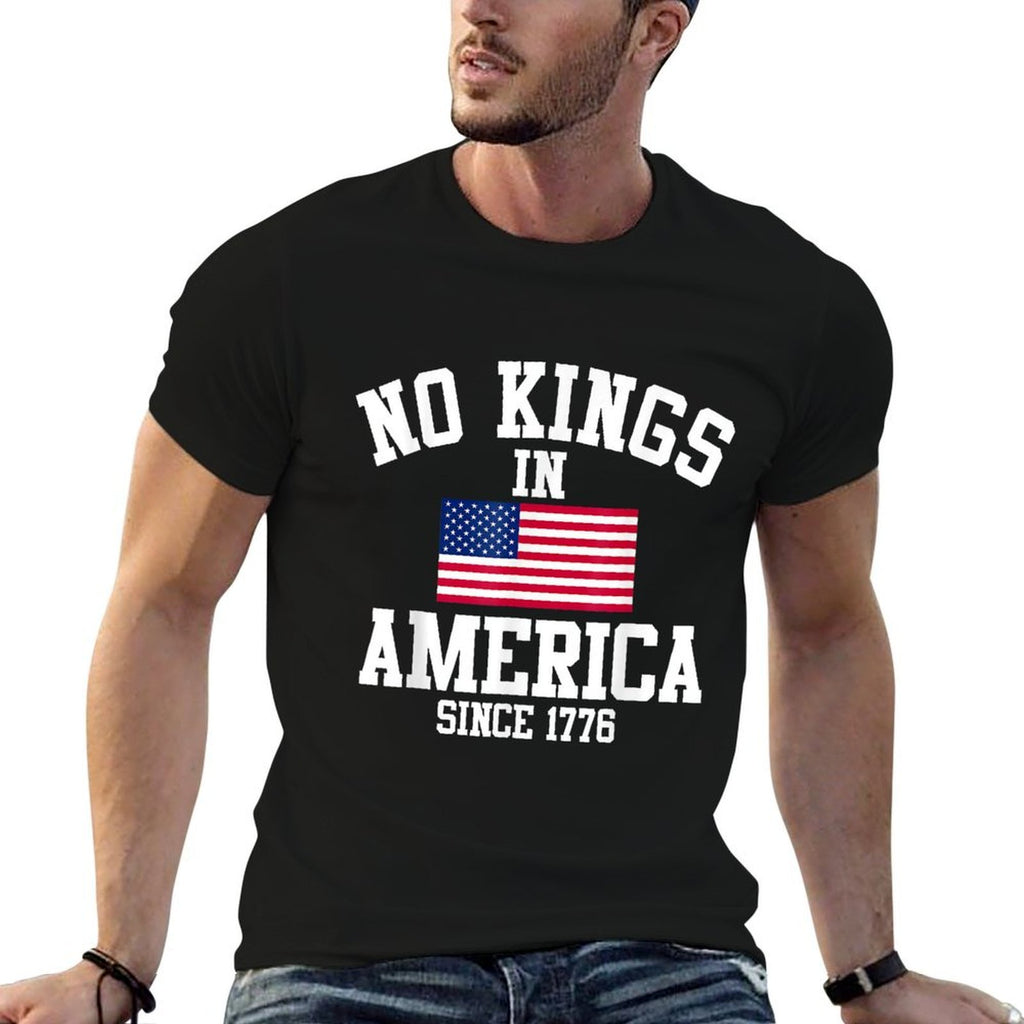 No Kings In America Since 1776 Retro American Patriotic  Slim-fit Cut T-Shirt