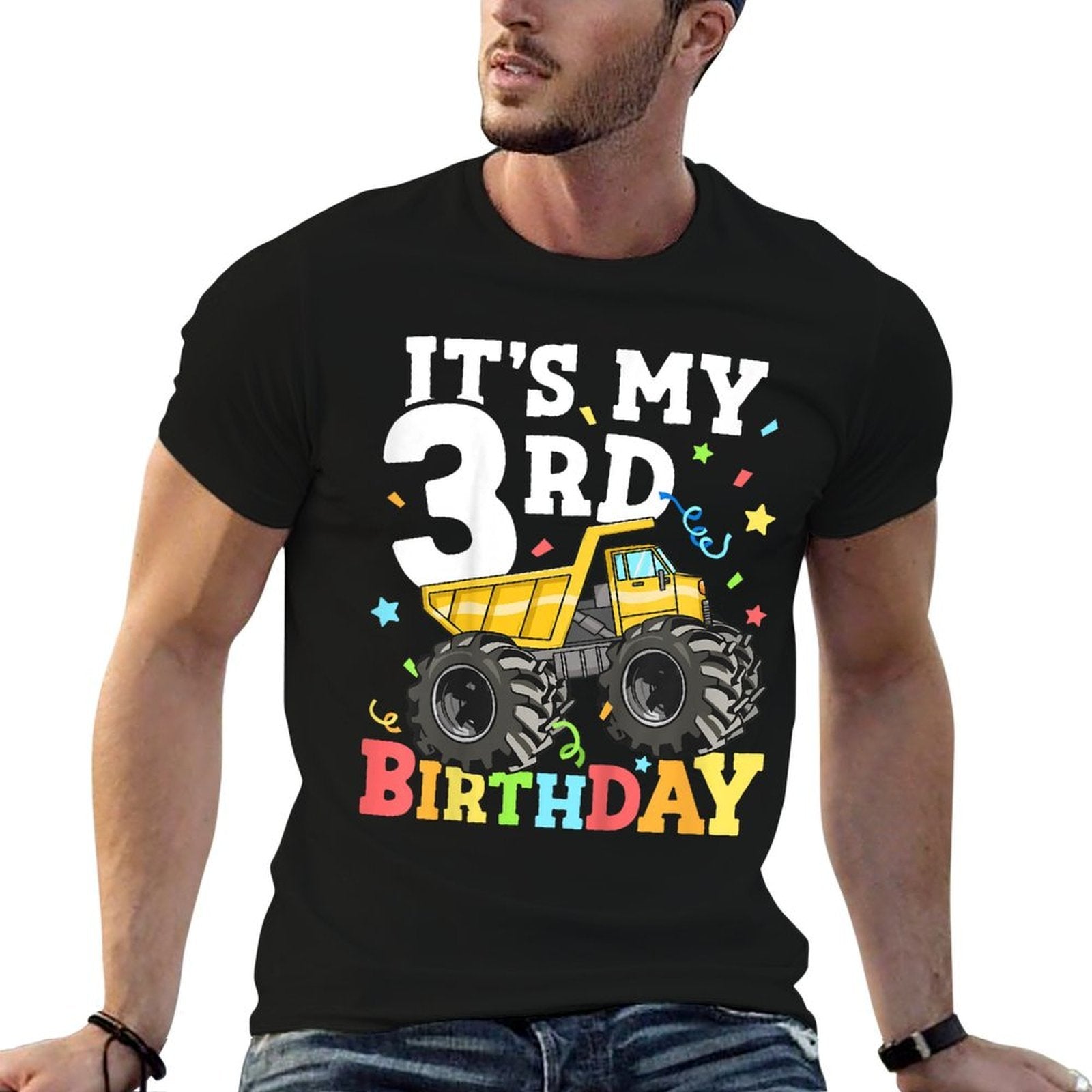Kids It's My 3rd Birthday Construction Truck Birthday Boy Toddler  Stretchy T-Shirt
