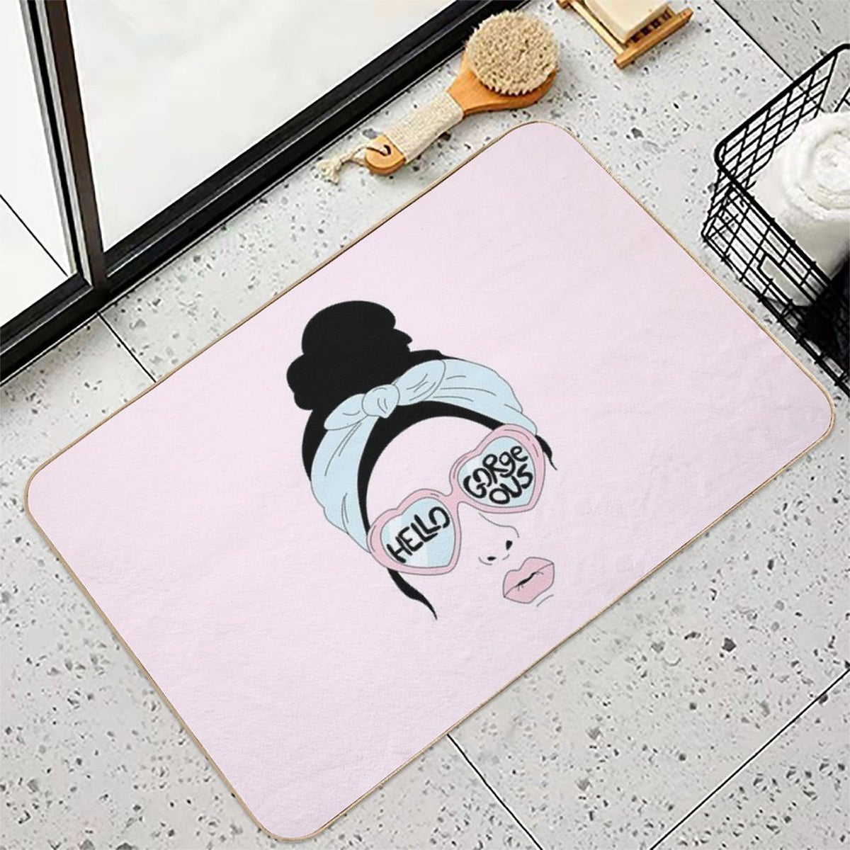 Hello Gorgeous  Repositionable Bath Mat