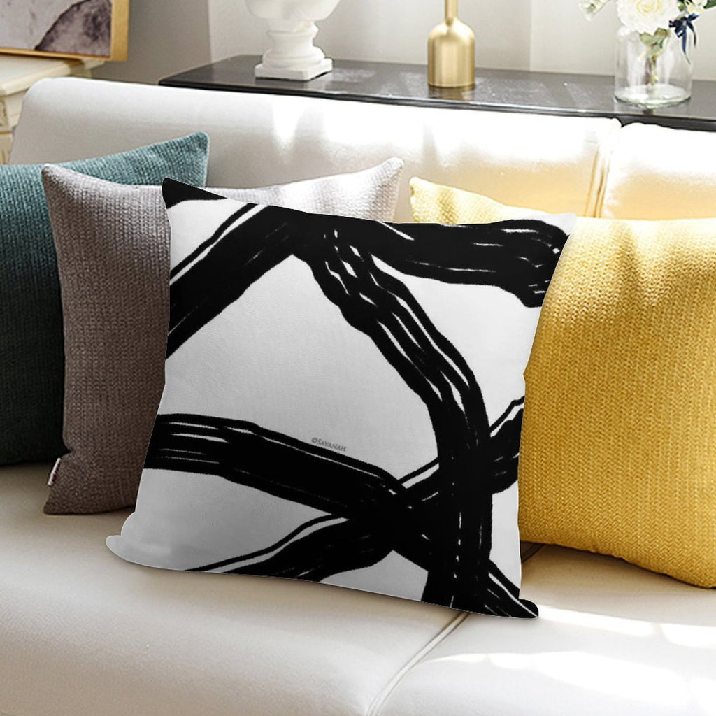 Black And White Soft Ultra-Soft Texture Throw Pillow