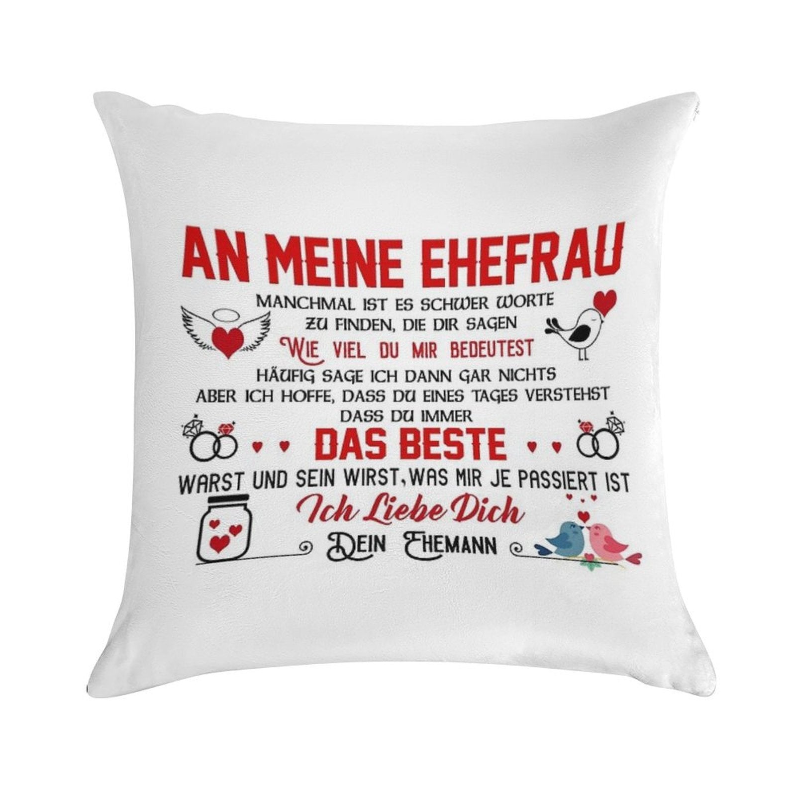 Gift for My Wife Perfect Gift Soft Luxury Feel Throw Pillow
