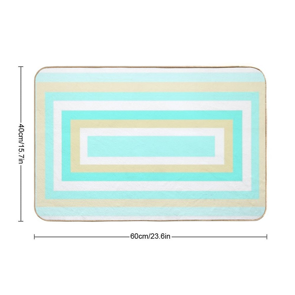 Blue Teal Aqua  Slip-Resistant Bath Mat
