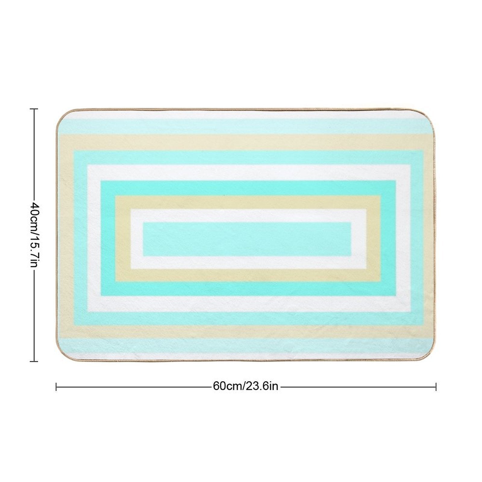 Blue Teal Aqua  Slip-Resistant Bath Mat