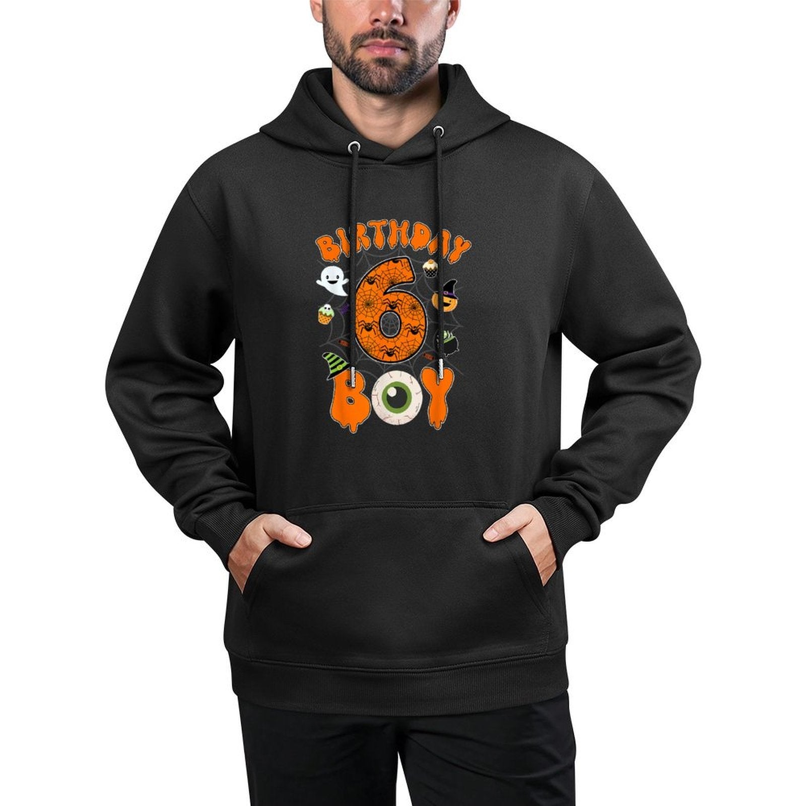 6th Birthday Halloween Spider Theme Party 6 Year Old Boys Versatile Streetwear Hoodie