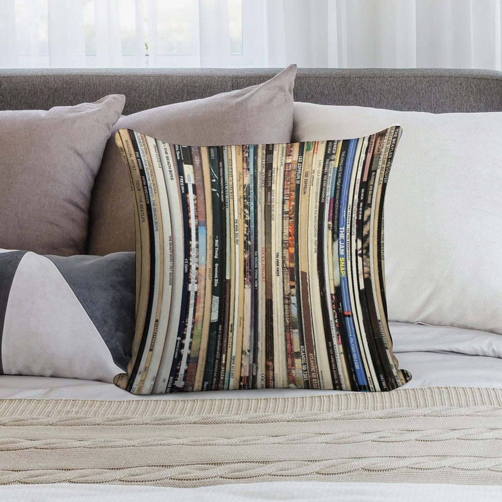 Classic Rock 2  Vinyl Records Soft Skin-Friendly Throw Pillow
