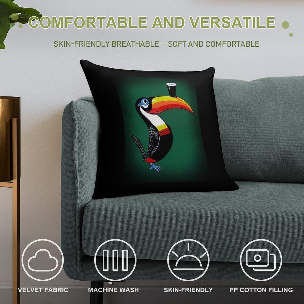 Toucan Soft Fade-Resistant Throw Pillow