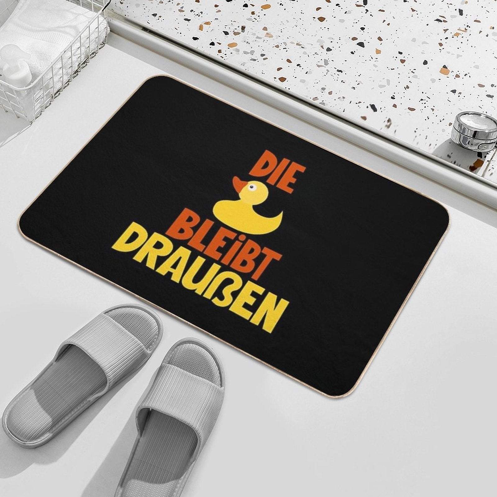 The Duck Stays Outside - Loriot - TV Kult  Versatile Bath Mat