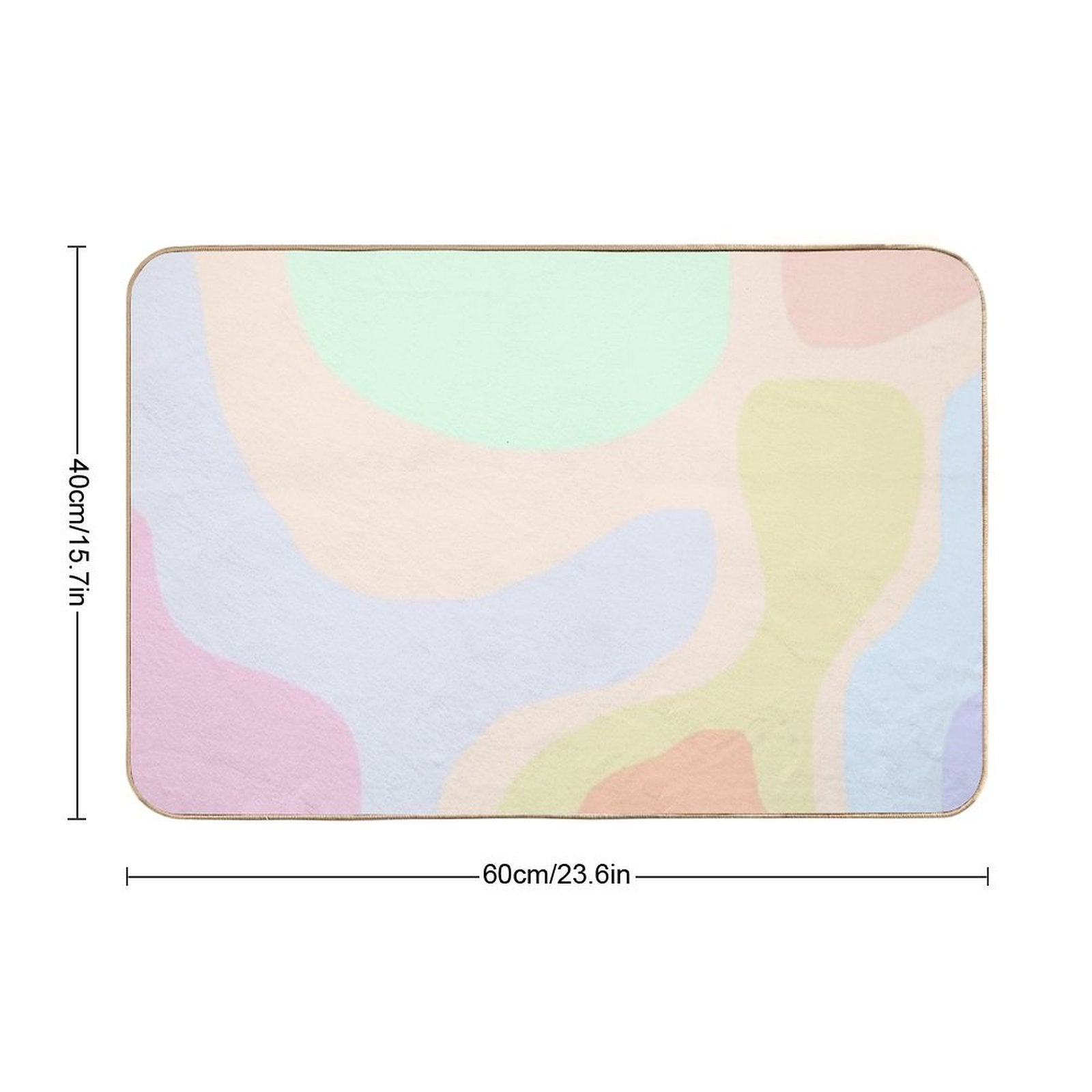 Minimalist Abstract Pastels Geometric Rounded Fun Shapes Tapestry  Fade-Resistant Bath Mat