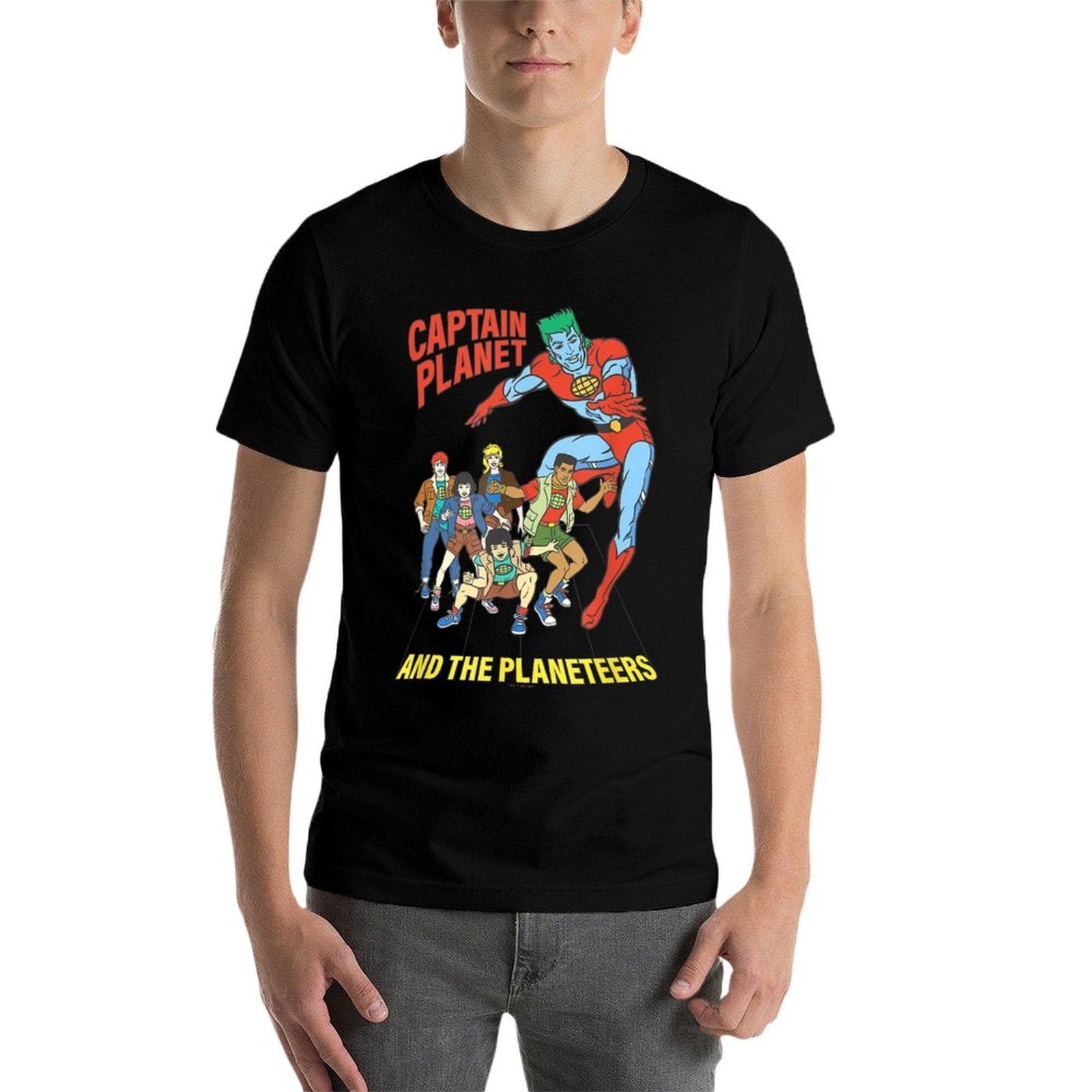 Captain Planet Planeteers United Retro Logo  Trendy Pattern T-Shirt