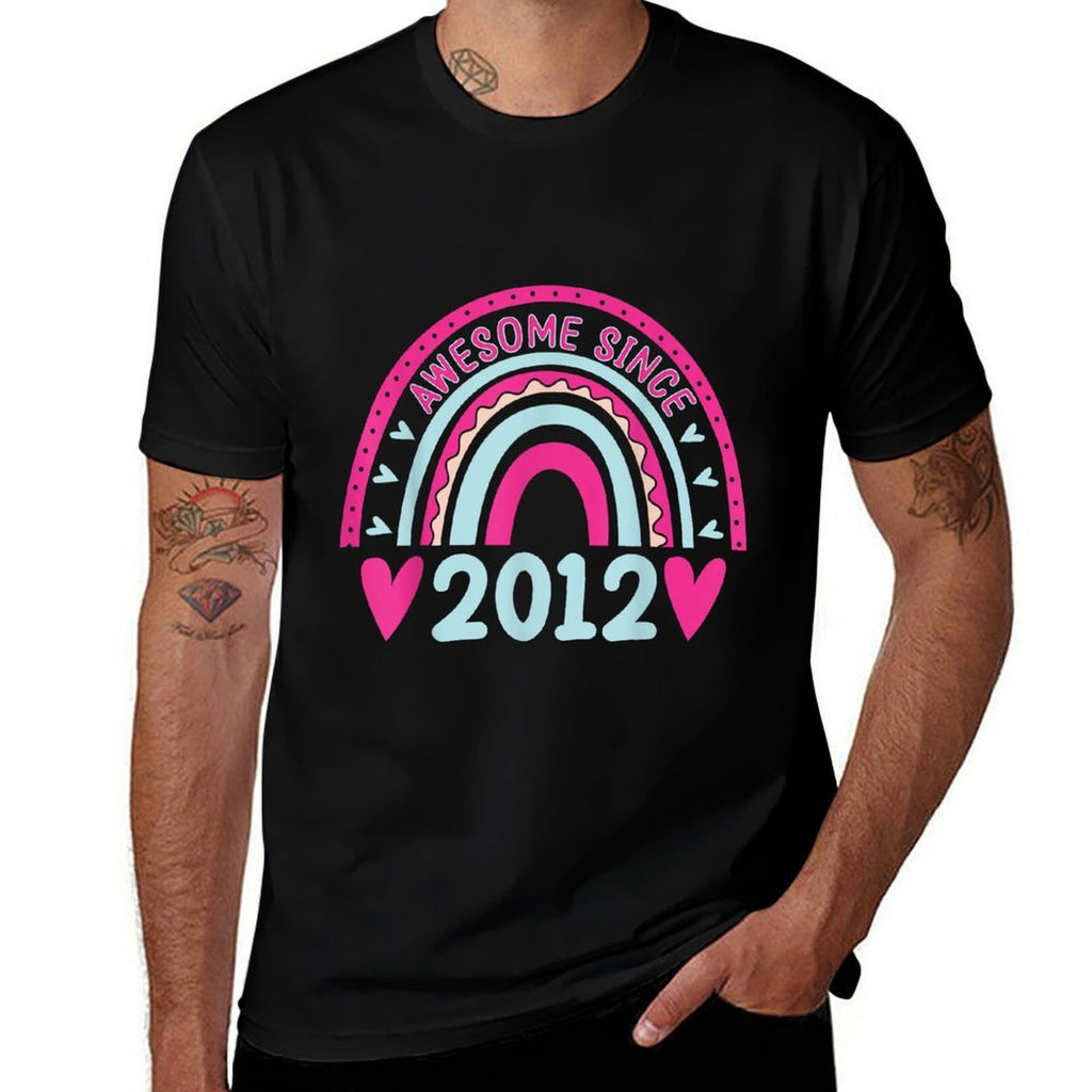 Awesome Since 2012! 11th Birthday Eleven Years Old  Rolled Sleeves T-Shirt