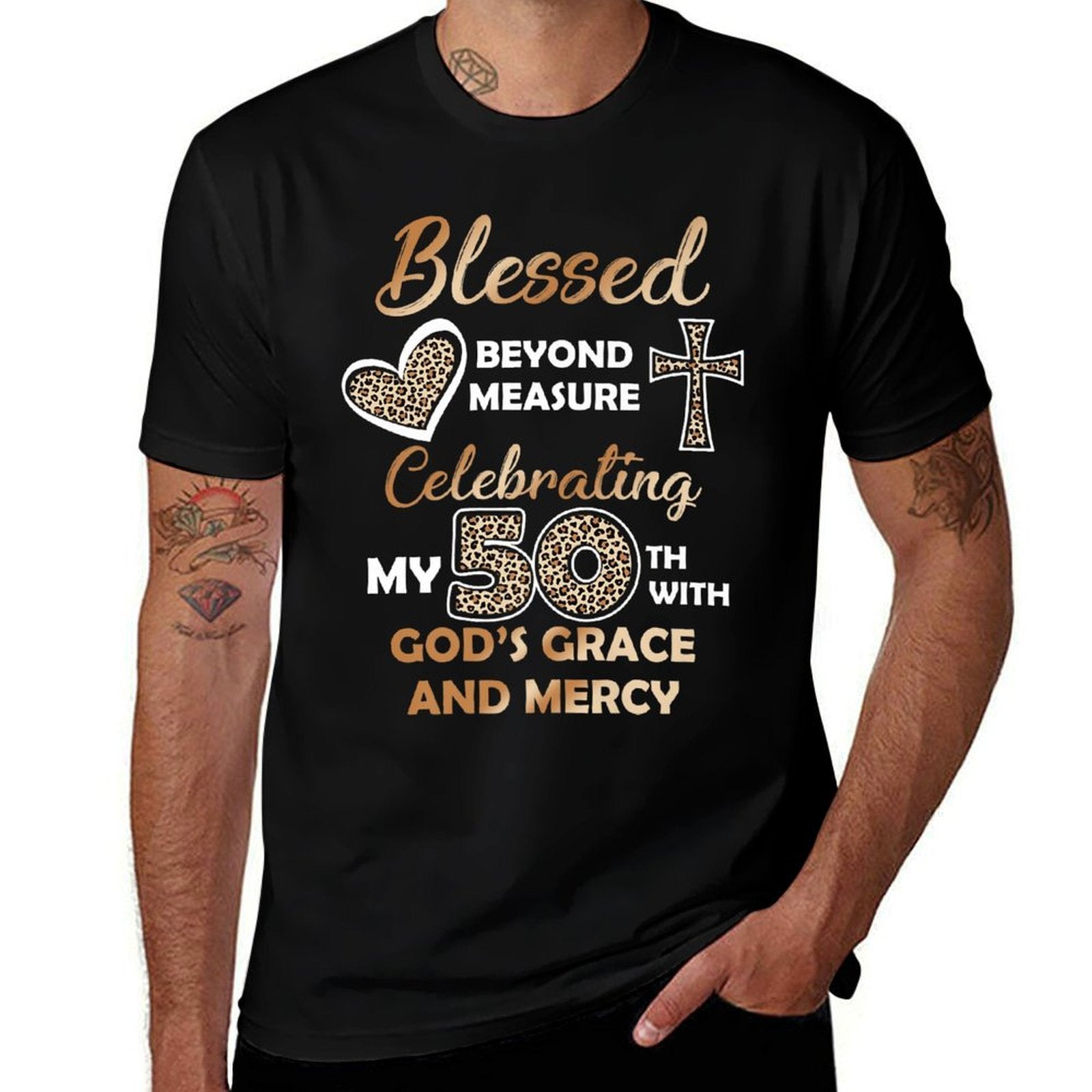 Blessed Birthday 50th Birthday Grandma 50th Birthday Women Premium  Polyester Blend T-Shirt
