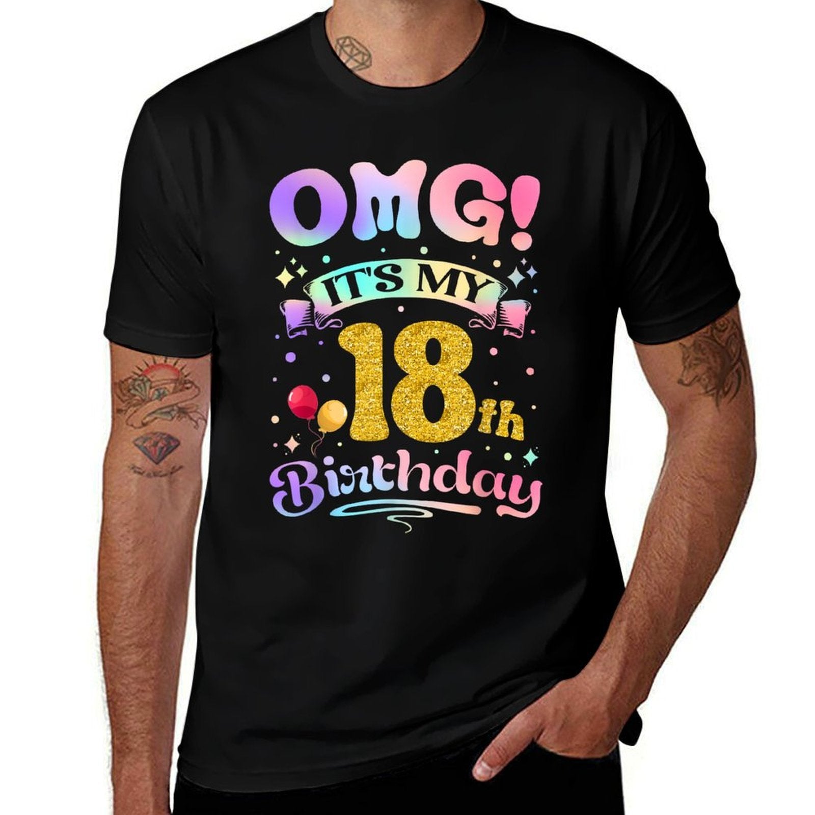 OMG It's My 18th Birthday Girl Funny 18 Years Old Birthday  Slim-fit Cut T-Shirt