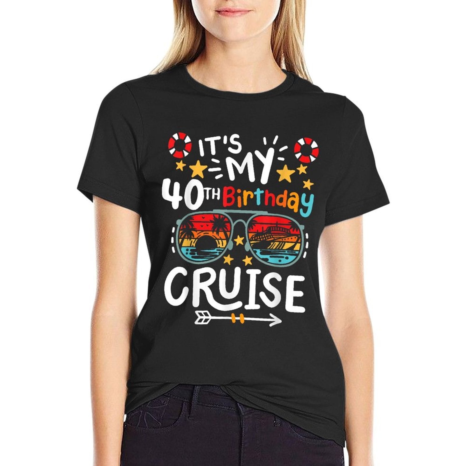 It's My 40th Birthday Cruise Vacation Tropical Party Beach  Graphic-printed T-Shirt
