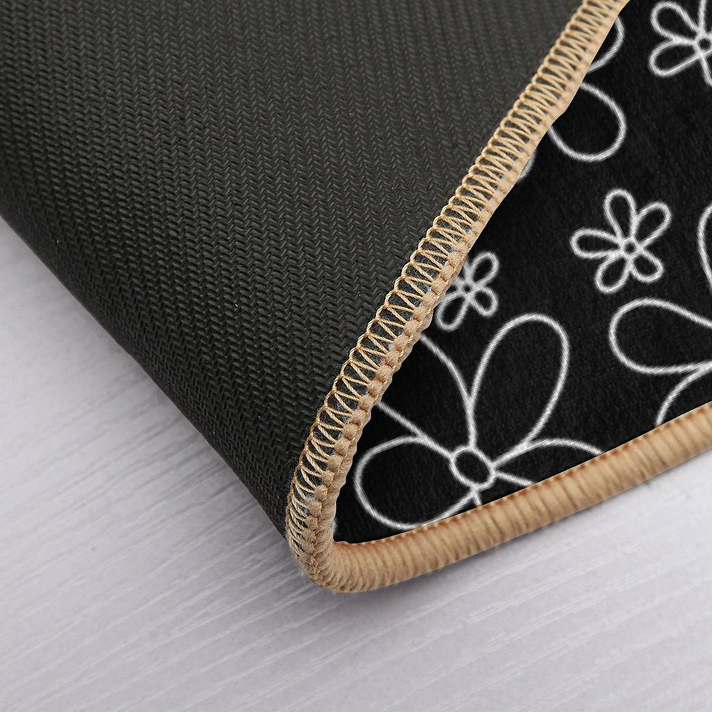 White Flowers  Pet-Safe Bath Mat