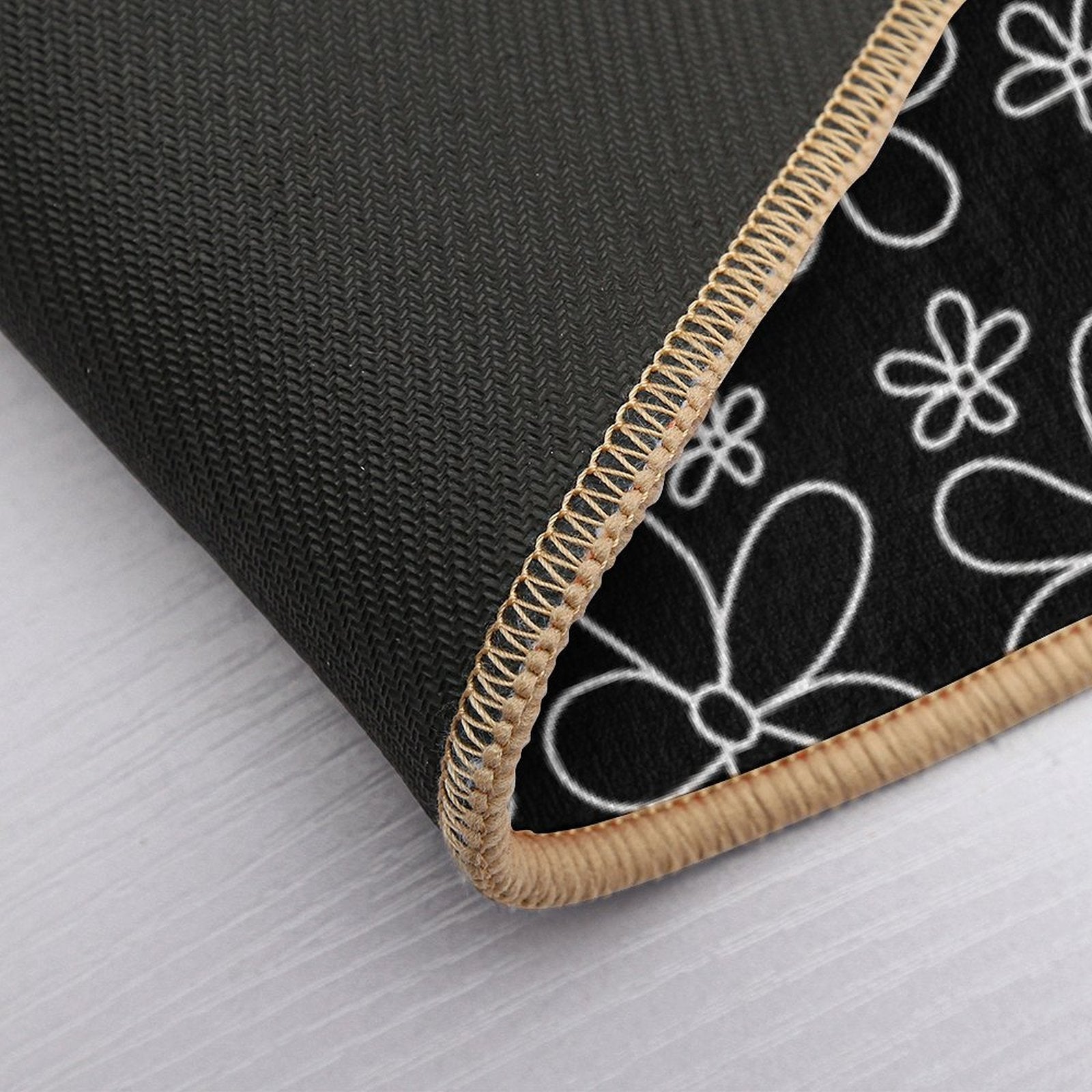 White Flowers  Pet-Safe Bath Mat