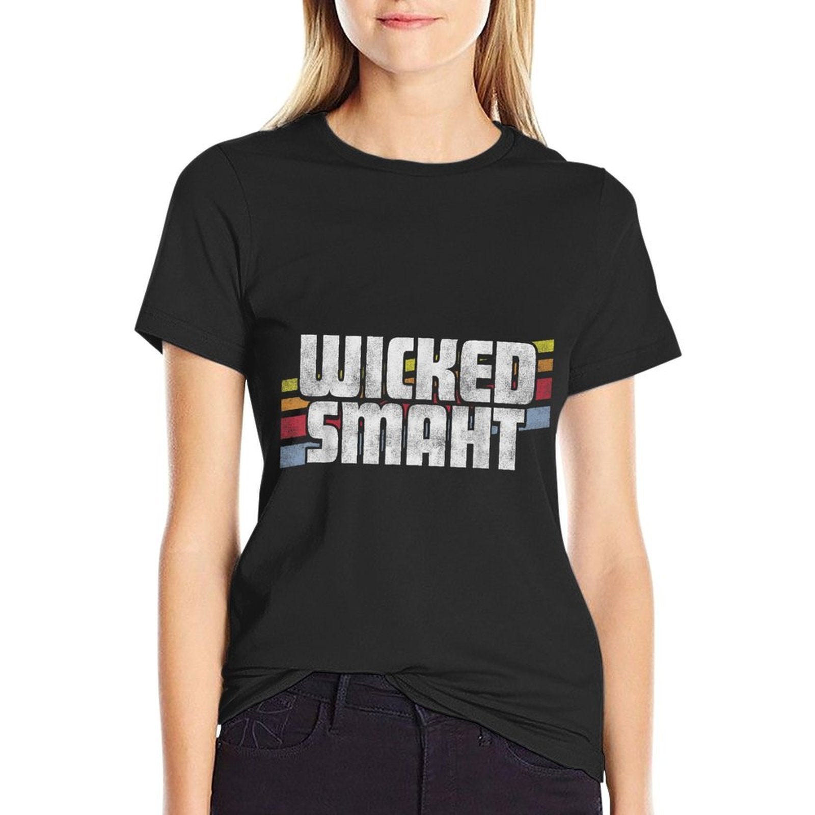 Wicked Smaht Funny Sayings Sarcastic Humor Joke Boston Gift  Summer-ready Fabric T-Shirt