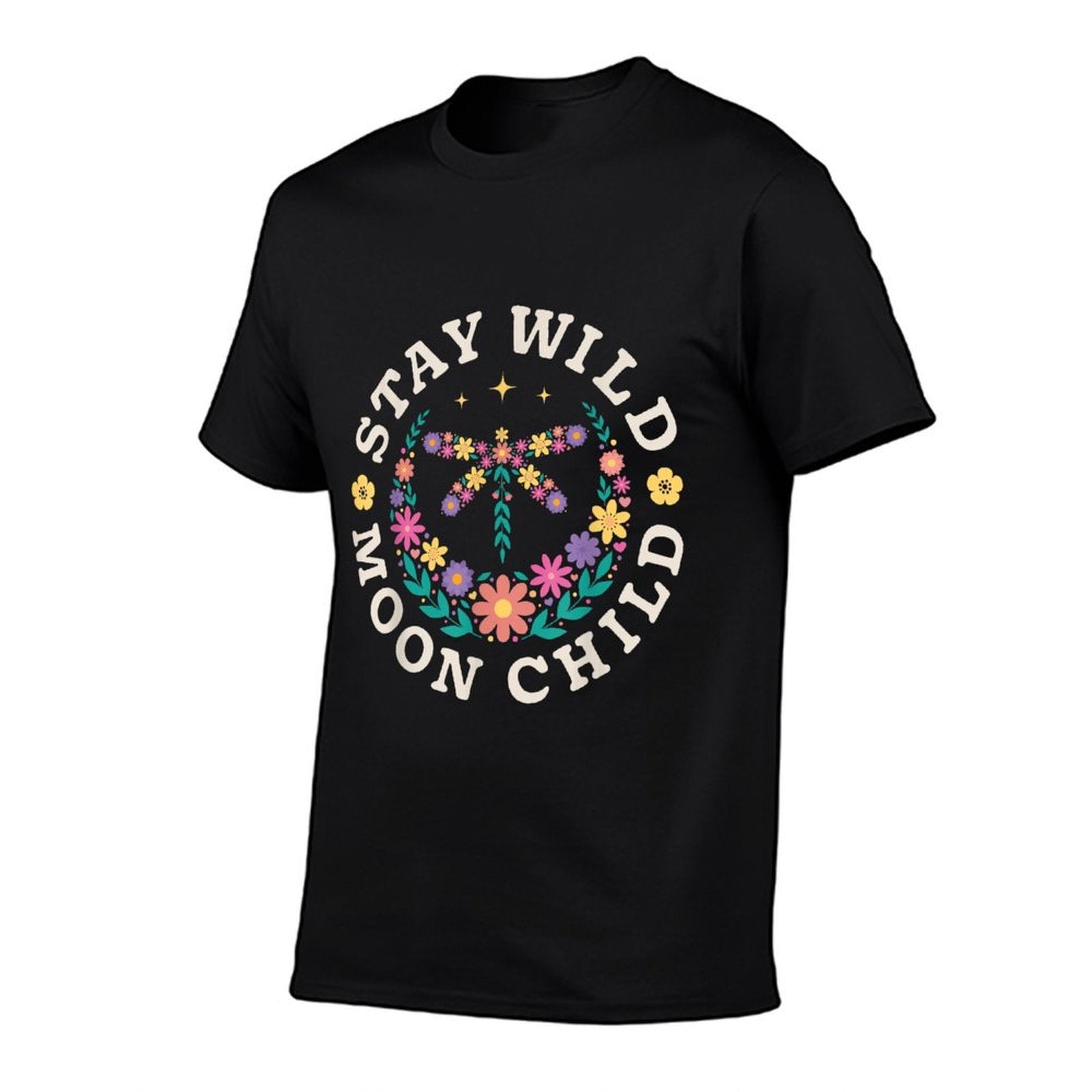 Stay Wild Moon Child Hippie Dragonfly Retro 70s Bug Insect  Relaxed-fit T-Shirt