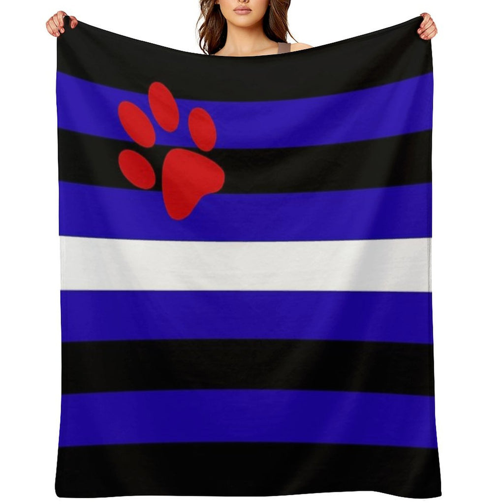 Puppy Play Pride Flag (v.2) Eco-conscious Throw Blanket