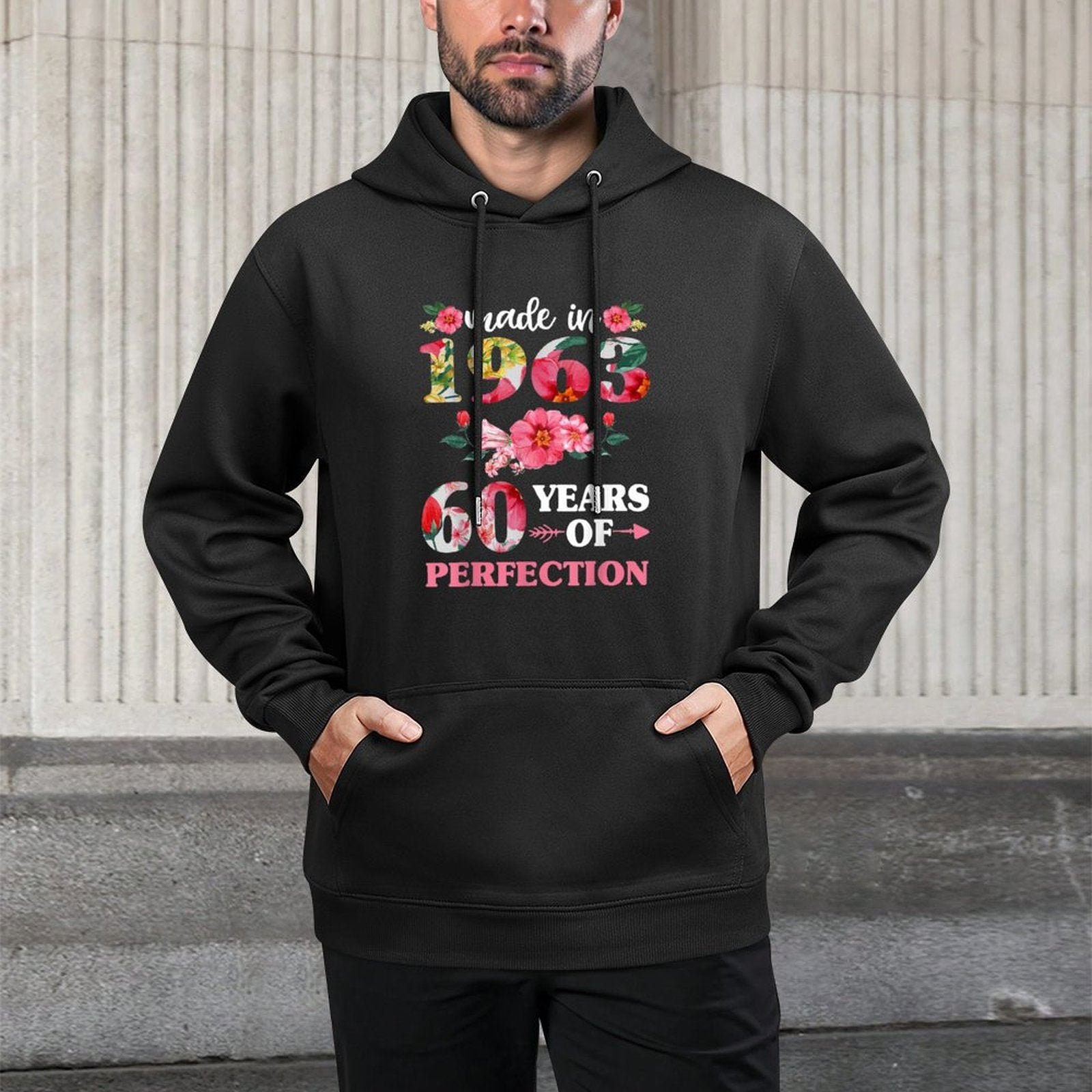60th Birthdays For Women, Floral Made In 1963 Relaxed Fit Hoodie