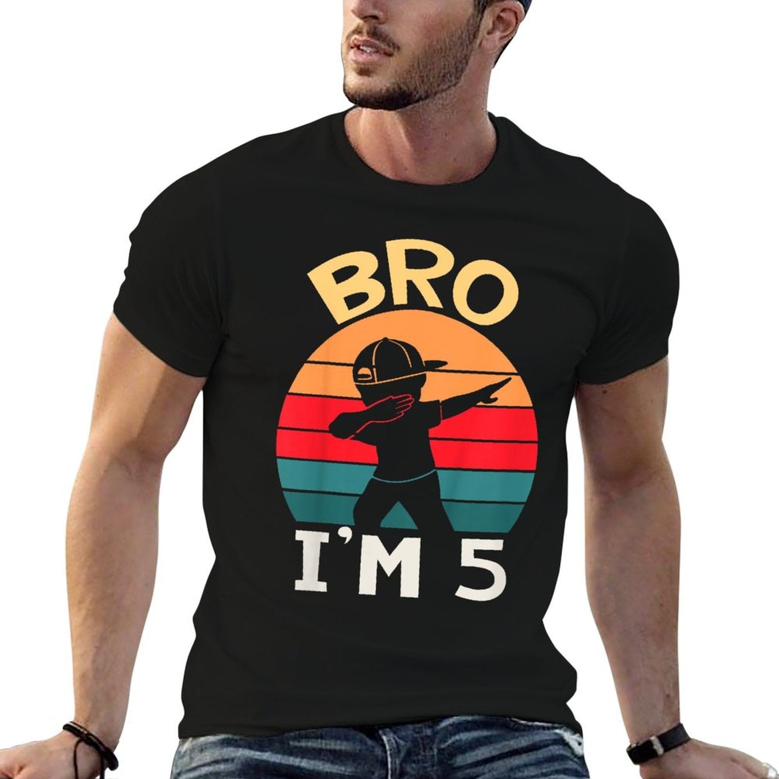 Kids Bro I’m 5 Year Old Five Fifth Party 5th Birthday Boy  Affordable Price T-Shirt