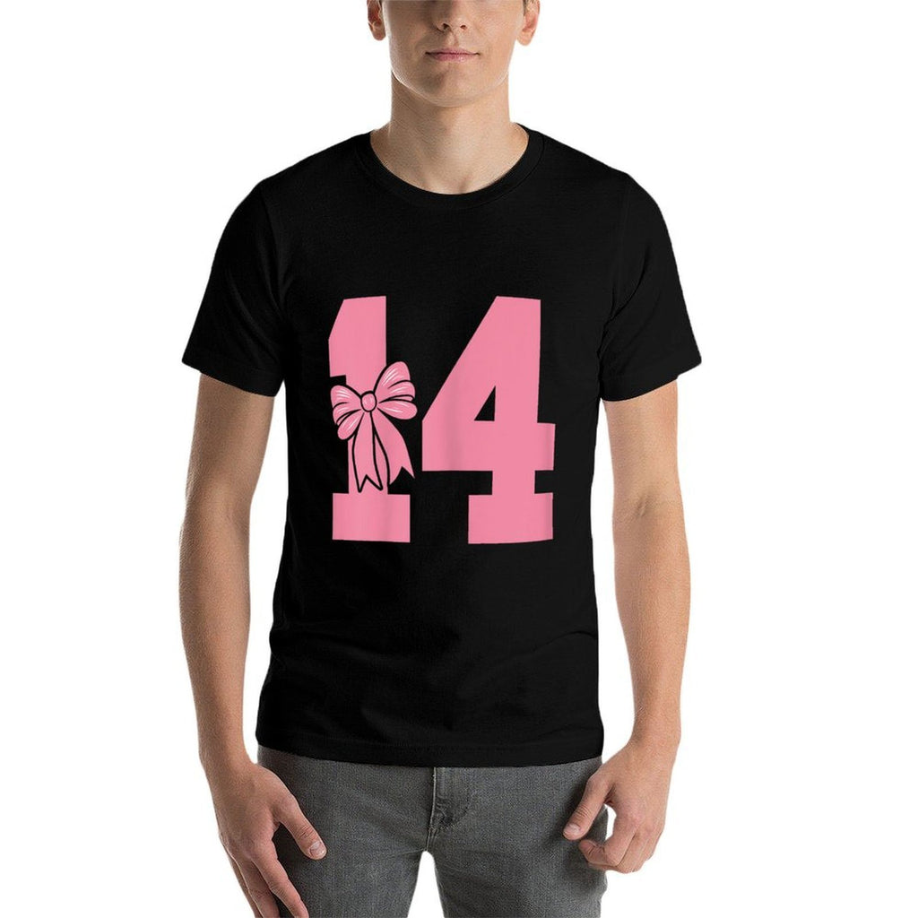 14th Birthday Pink Coquette Bow Cute Ribbon 14 Years Old  Versatile T-Shirt
