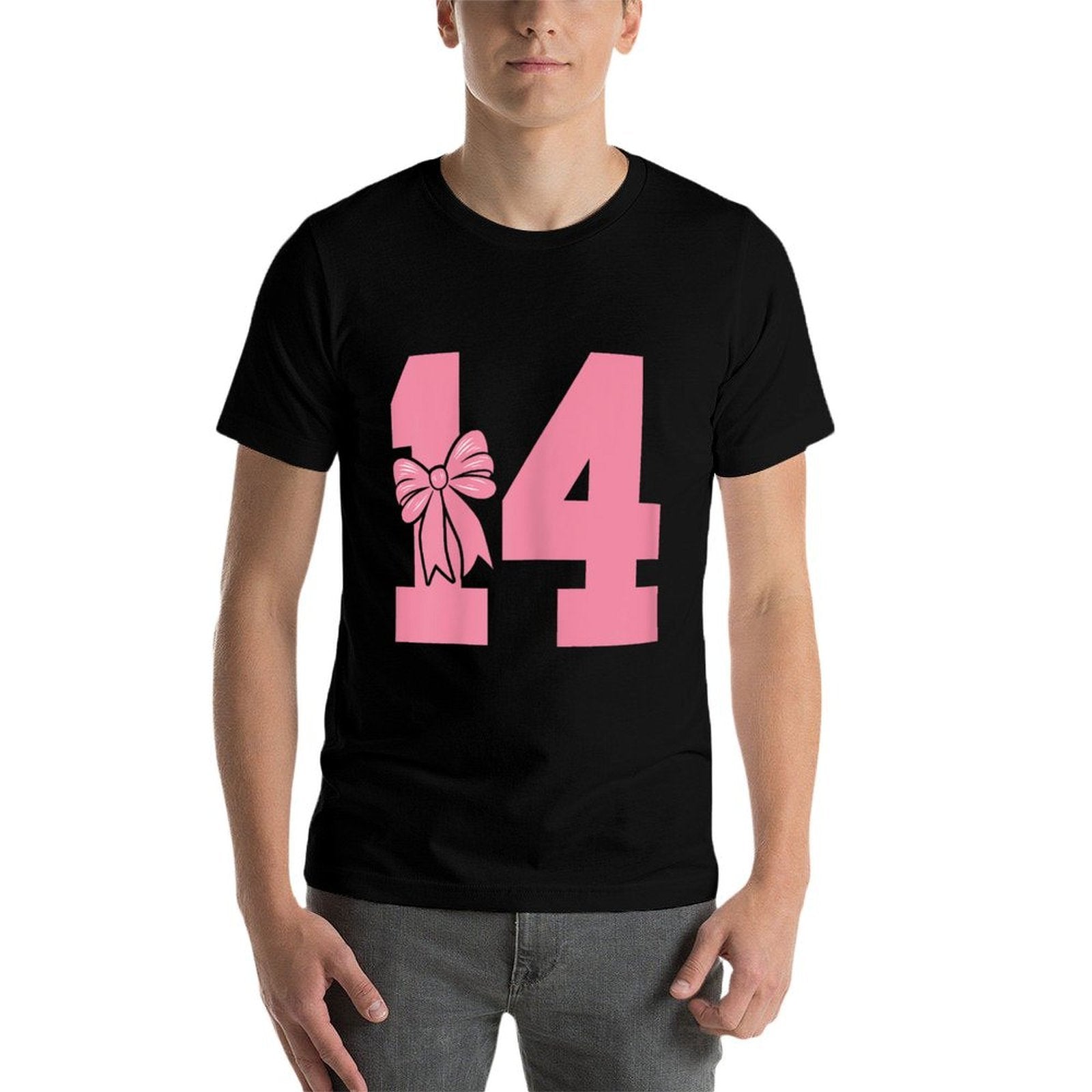 14th Birthday Pink Coquette Bow Cute Ribbon 14 Years Old  Versatile T-Shirt