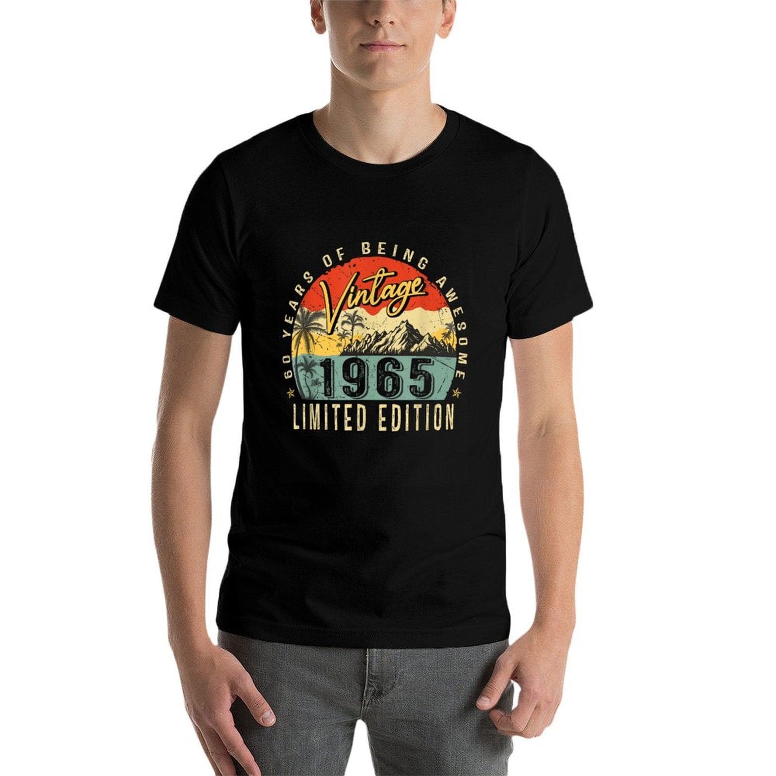 Vintage 1965 60th Birthday Gift 60 Years Old Funny Men Women  Lightweight T-Shirt