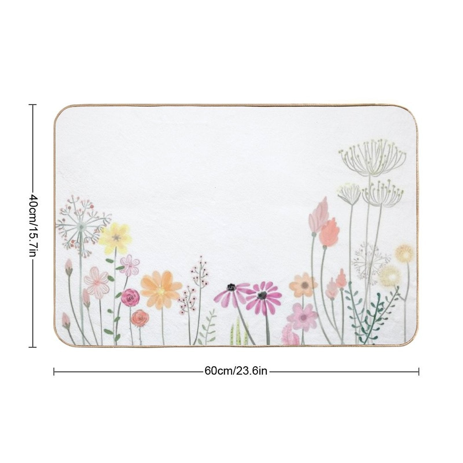 Watercolor Flowers  Easy To Clean Bath Mat