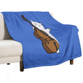 Cute Cat Double Bass Player For Double Bass Player And Classical Musician As A Double Bass Velvety-soft Throw Blanket