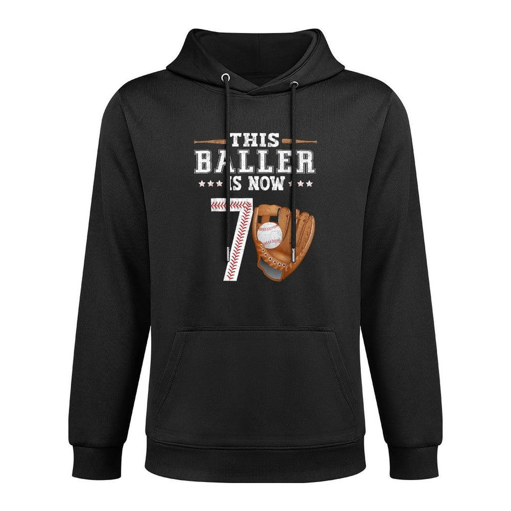 Boys Baseball Birthday Age 7 Sports Themed Birthday Moisture-Wicking Hoodie