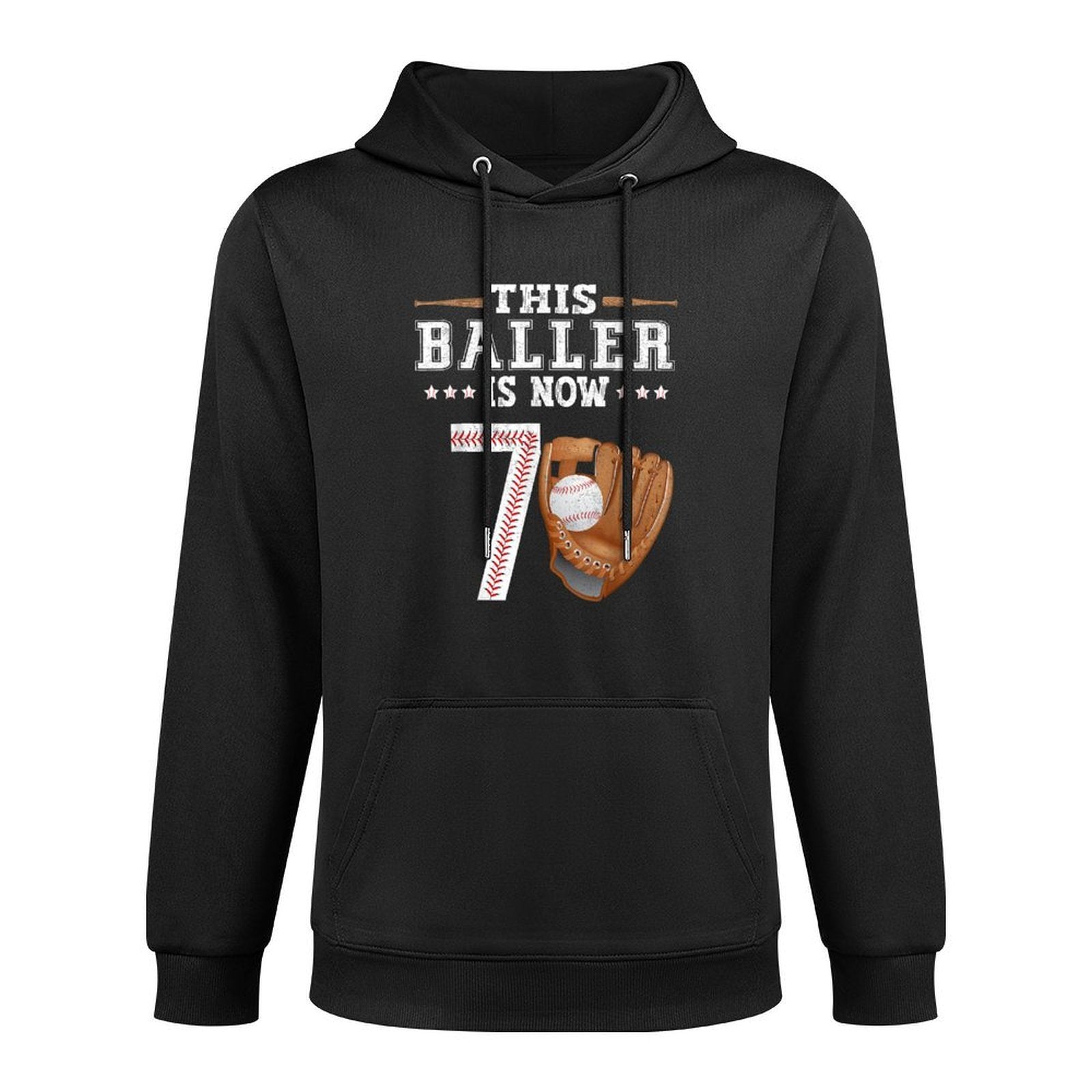 Boys Baseball Birthday Age 7 Sports Themed Birthday Moisture-Wicking Hoodie
