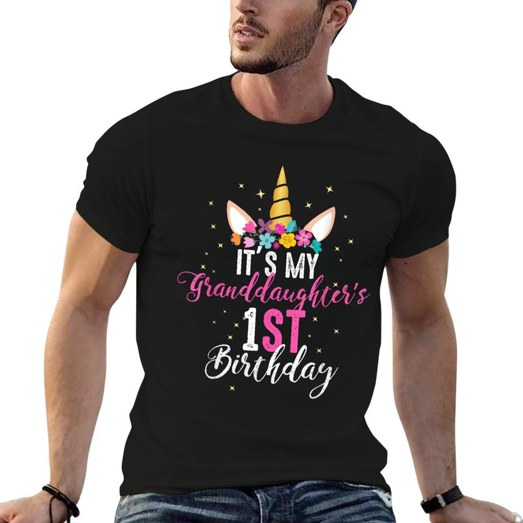 Its My Granddaughters 1st Birthay Girl Unicorn Birthday  Durable T-Shirt