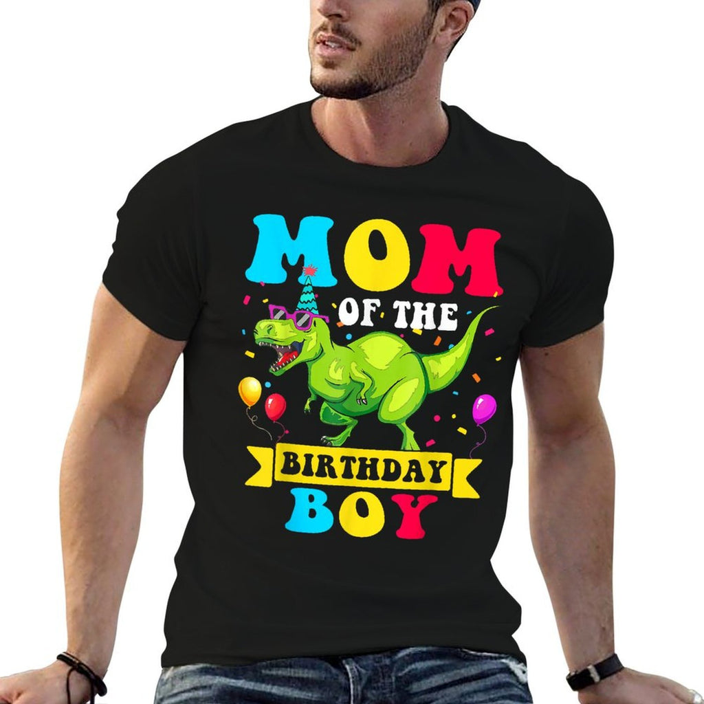 Mom of The Birthday Boy Dinosaur Raptor Funny  Tagless Design T-Shirt